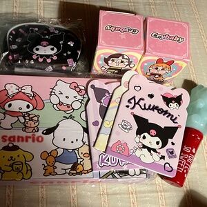 Sanrio Kuromi Large Tote Bag - 13.5" Wide 10" With Many Games, Toys, Etc